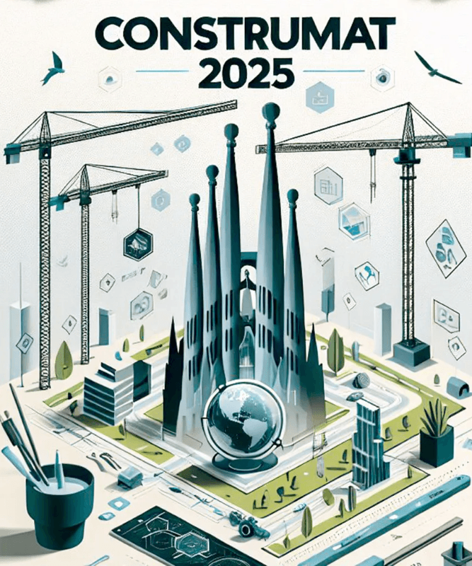 Affiche promotionnelle pour le salon de construction et architecture de Barcelone (Construmat-2025)