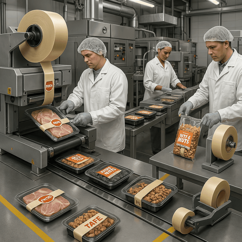 Rubans adhésifs pour l'industrie alimentaire